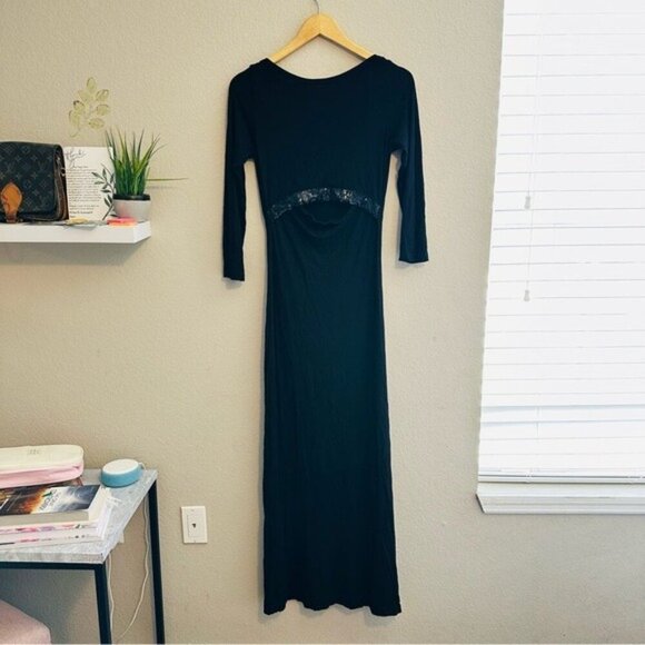 Peek-a-boo Women’s Black Dress Size Small Elegant Black Maxi Dress - Picture 2 of 12